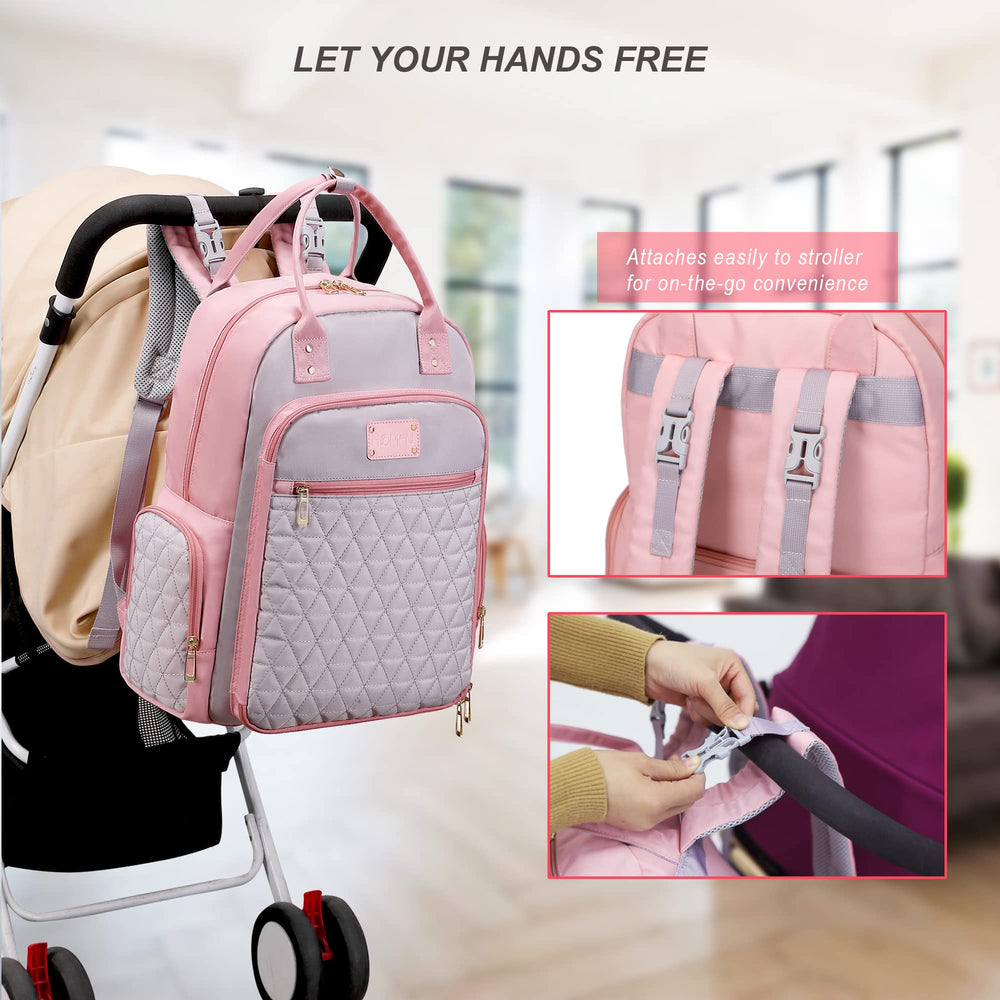 Homfu diaper bag backpack reflective safety stripes for night visibility