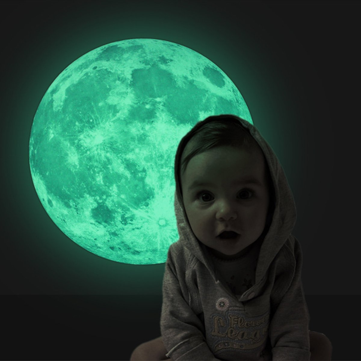 Homics kids-bedroom moon wall decal enhances playful, dreamlike décor.