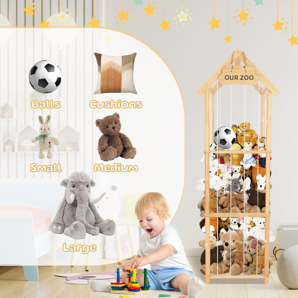 HOMIEE three-tier plush toy rack maximizes space in nurseries