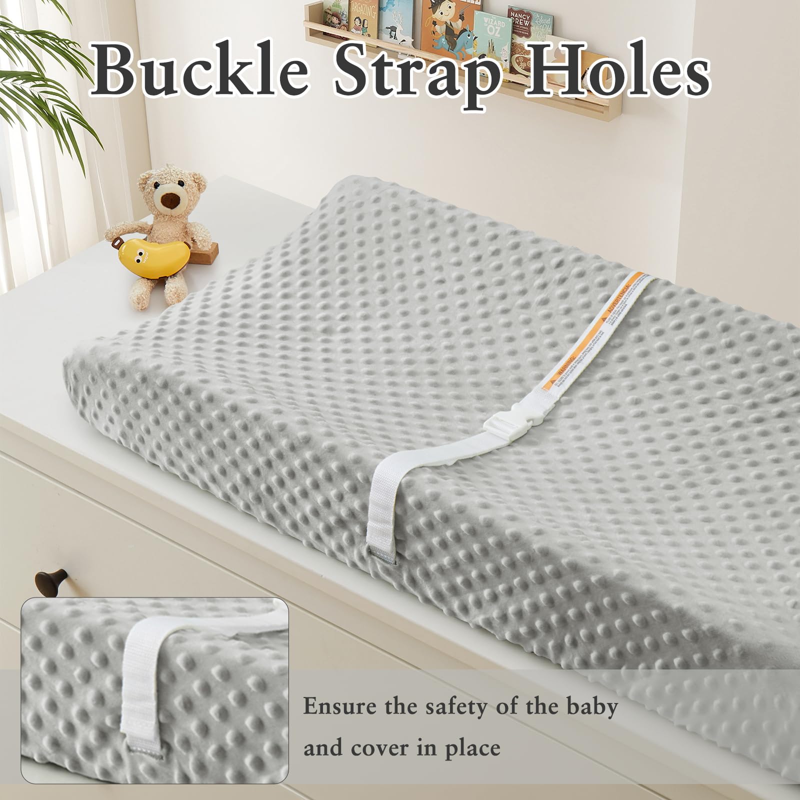 Homiest changing pad cover white-beige provides a cozy, breathable surface