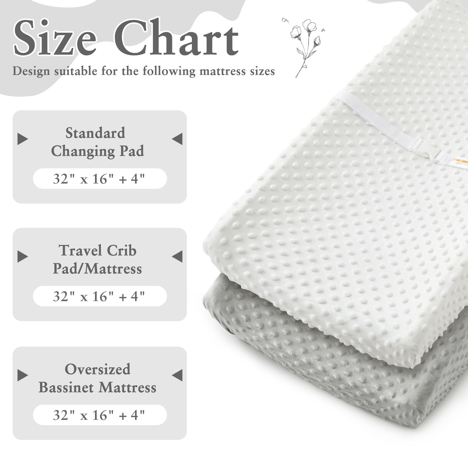 Homiest changing pad cover white-light-blue adds gentle color and cozy comfort