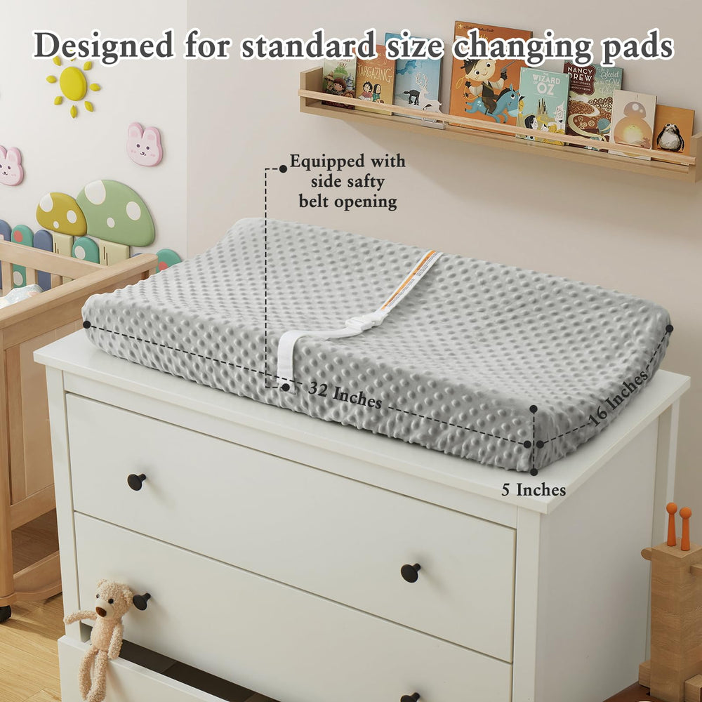 Homiest changing pad cover white-light-gray keeps diaper changes calm and clean