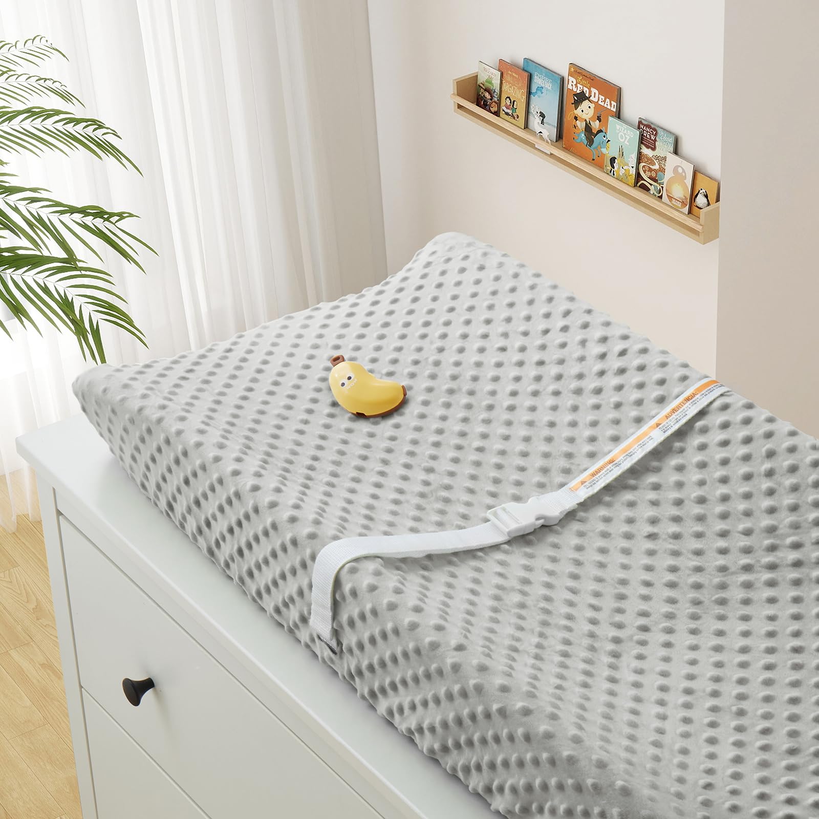 Homiest changing pad cover white-light-purple suits modern nurseries