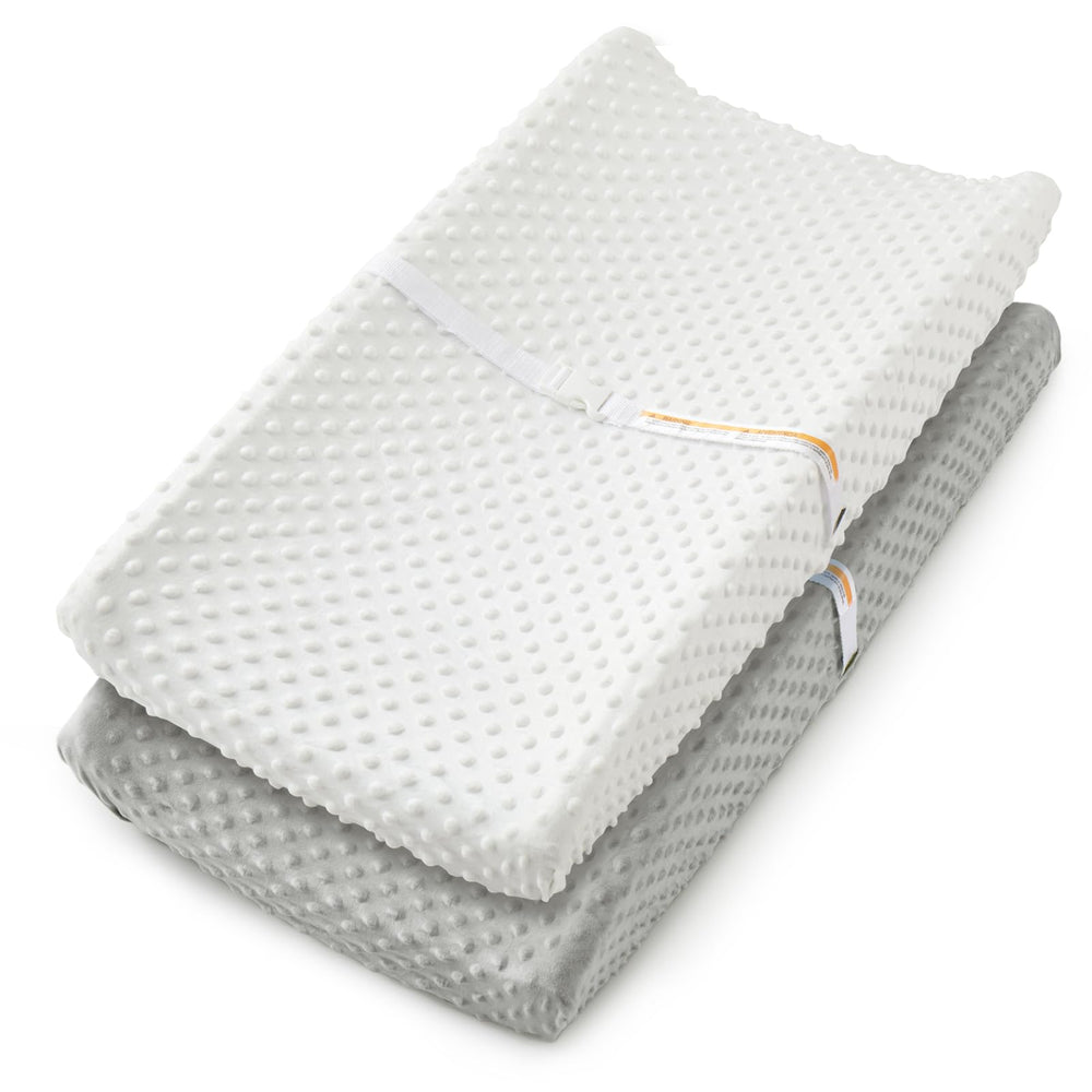 Homiest changing pad cover white-pink offers cloud-soft comfort for newborn diaper changes