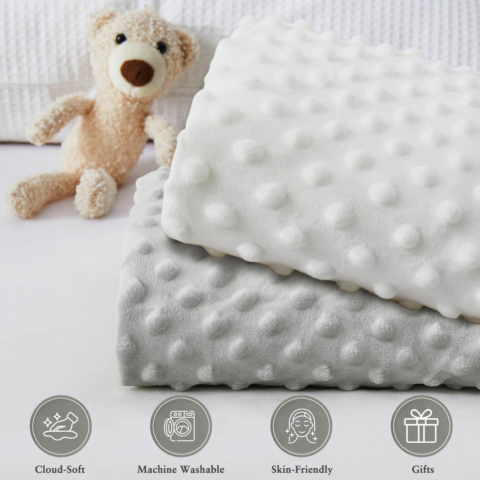 Homiest changing pad cover white-sage-green blends with nursery decor