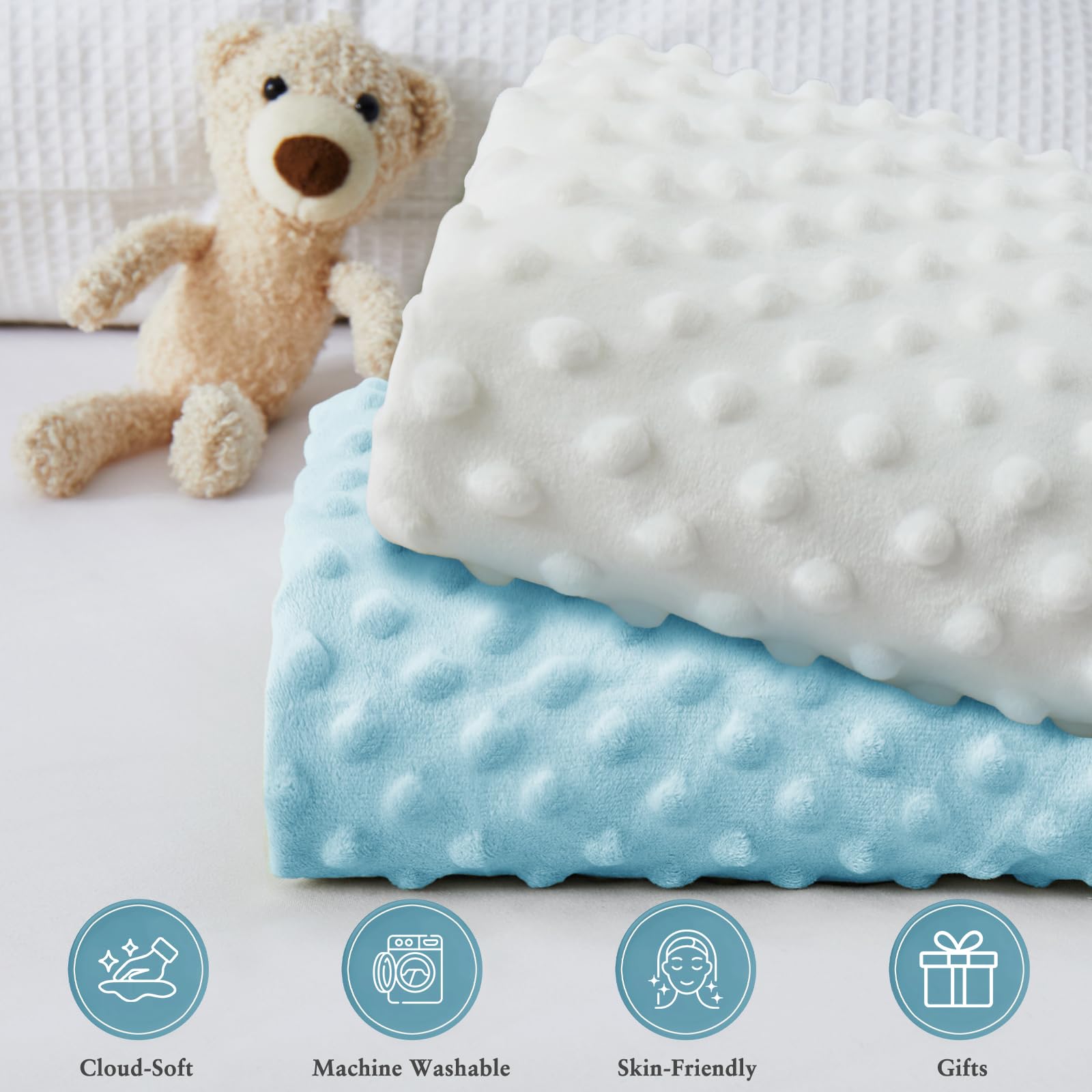 Homiest machine-washable care keeps colors vibrant and fabric fluffy.