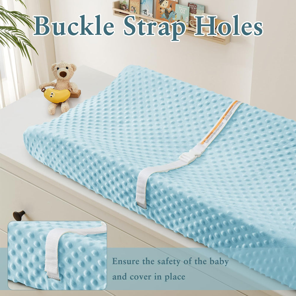 Homiest minky-dot fabric closeup shows plush texture and cozy surface.