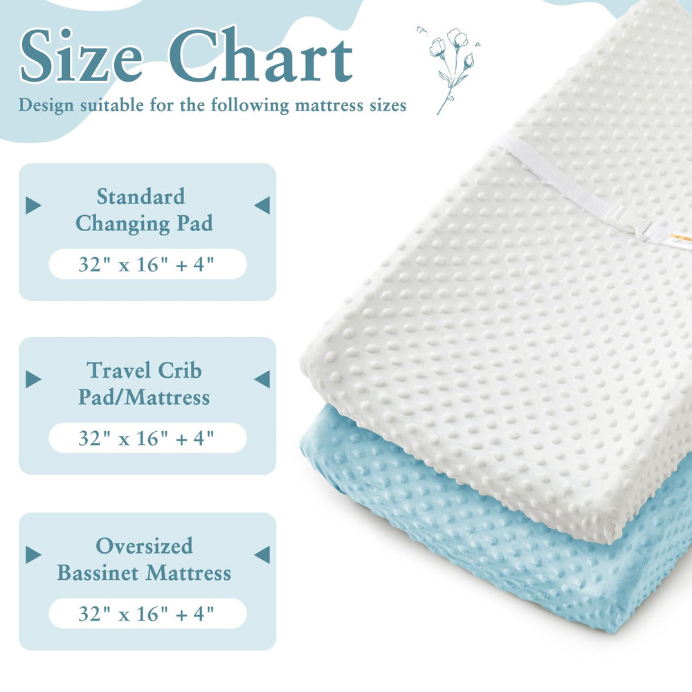 Homiest universal-fit cover for 32x16x5 changing pads prevents shifts.