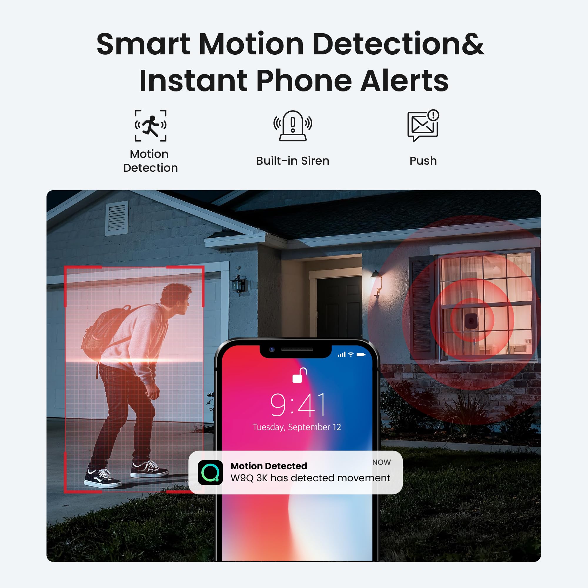 HOMIQ LIFE app monitoring with four-camera view and easy sharing