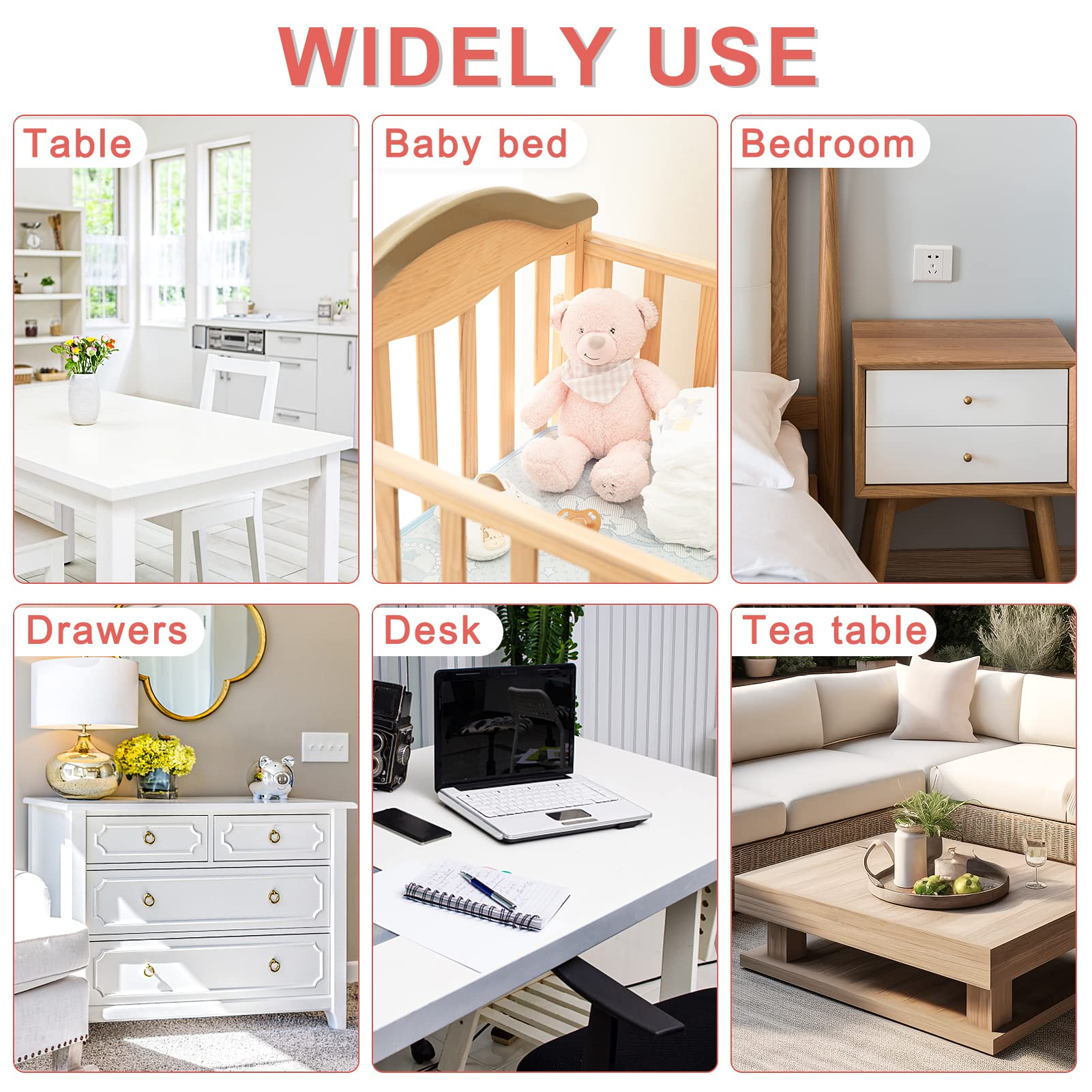 HOMREALM adjustable angle usage flexible corner protection for desk and wall edges.