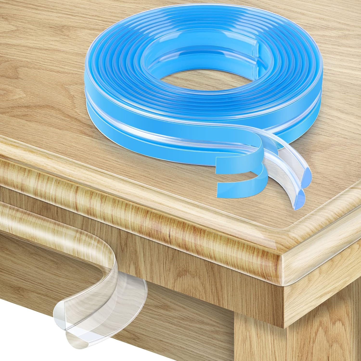HOMREALM corner protector clear guards corners discreetly, reducing bumps for toddlers.