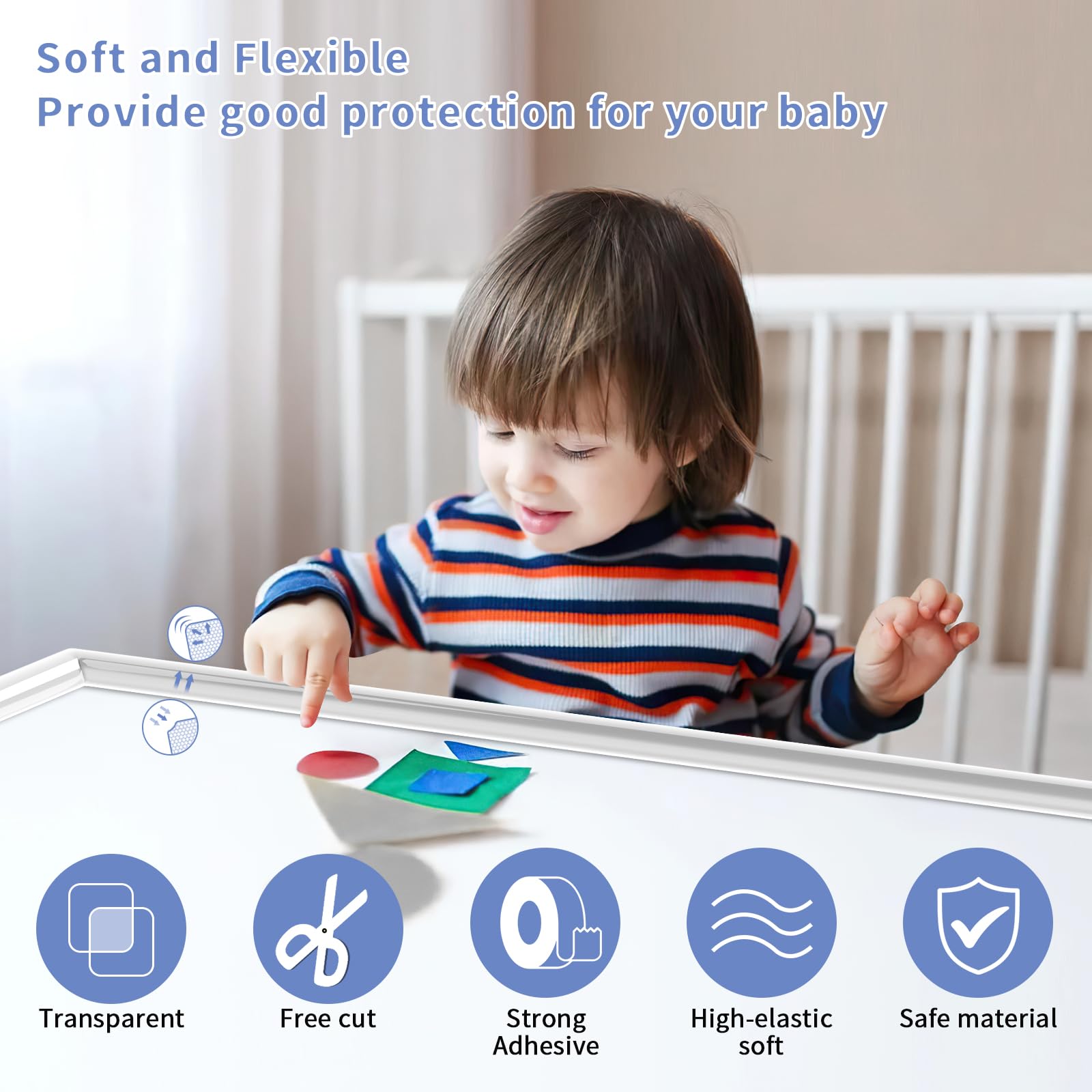 HOMREALM flexible corner protectors fit any angle to protect desks, tables, and cabinets