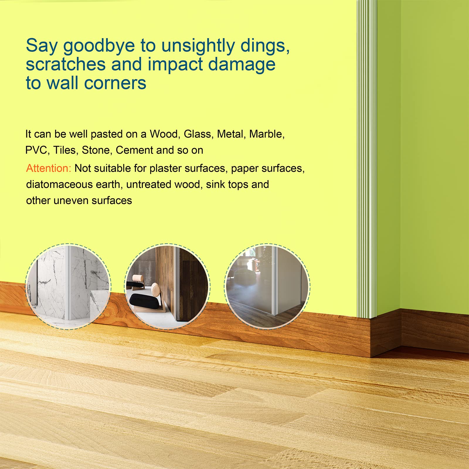 HOMREALM baby proofing bumper, clear guard for multiple surfaces like wood and glass.