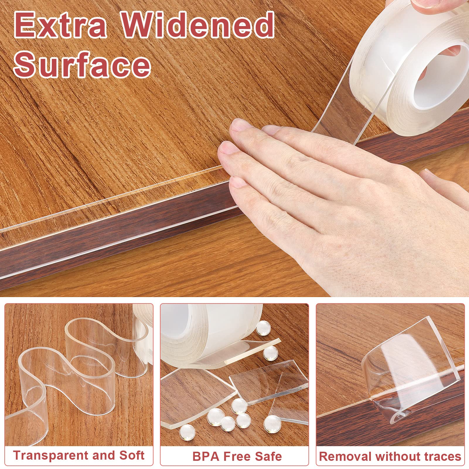 HOMREALM transparent edge protector installed to preserve furniture appearance.