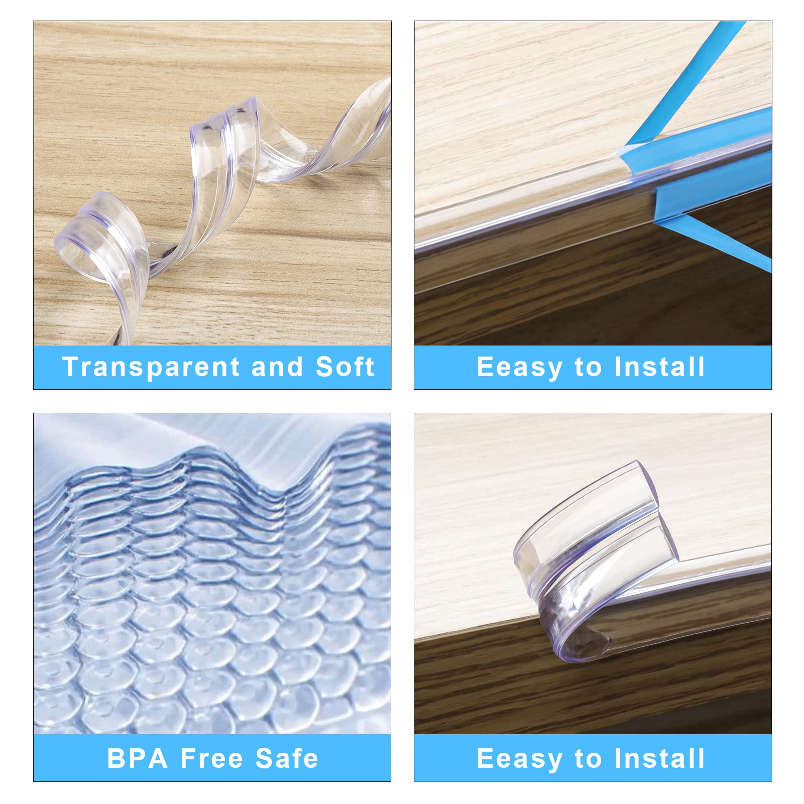 HOMREALM transparent edge protector blends with furniture while shielding edges.