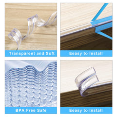HOMREALM transparent edge protector blends with furniture while shielding edges.
