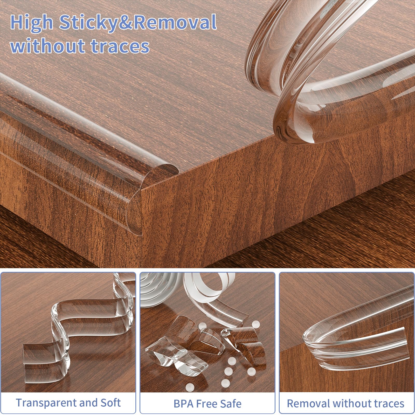 HOMREALM upgraded pre-taped adhesive edge guards stay securely in place on various surfaces