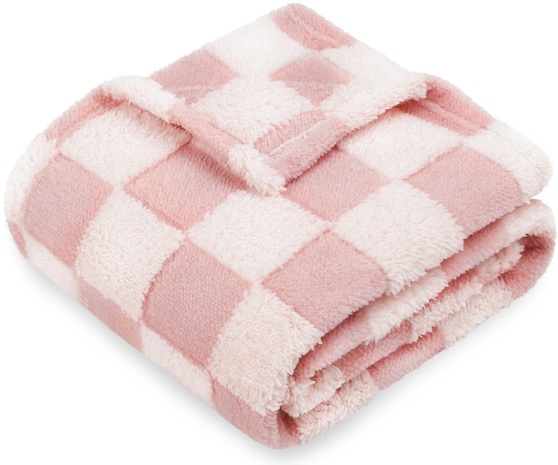HOMRITAR 3D checkerboard baby blanket with soft, cozy fleece for naptime.
