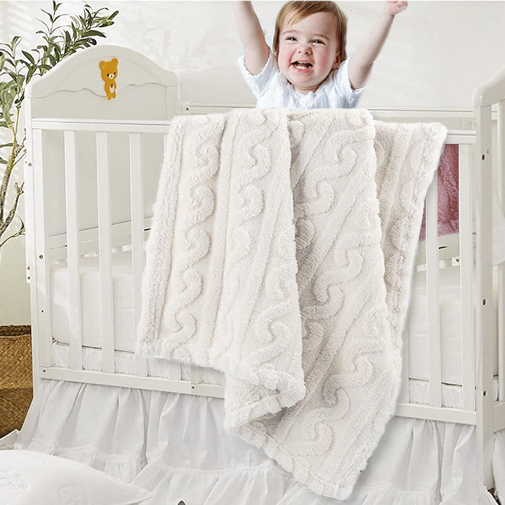 HOMRITAR cream 30x40 blanket shows soft touch for newborn comfort