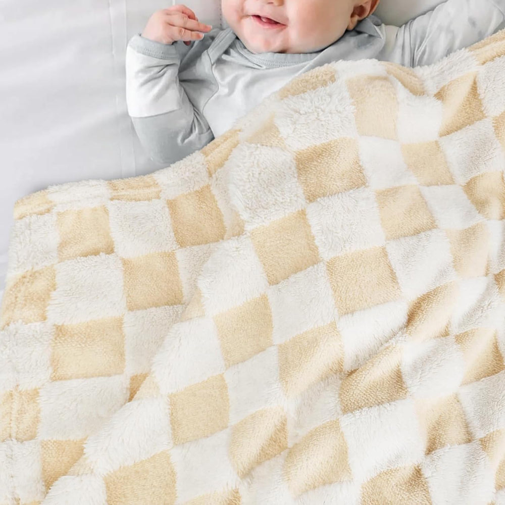 Homritar khaki 30x40 inch blanket offers lightweight year-round warmth.