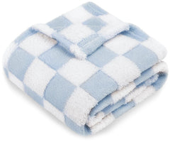 HOMRITAR checkerboard baby blanket close-up with 3D pattern for cozy styling