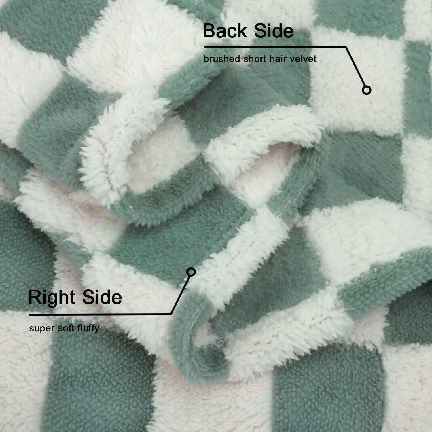 HOMRITAR sage-green checkered blanket enhances nursery decor and feel.