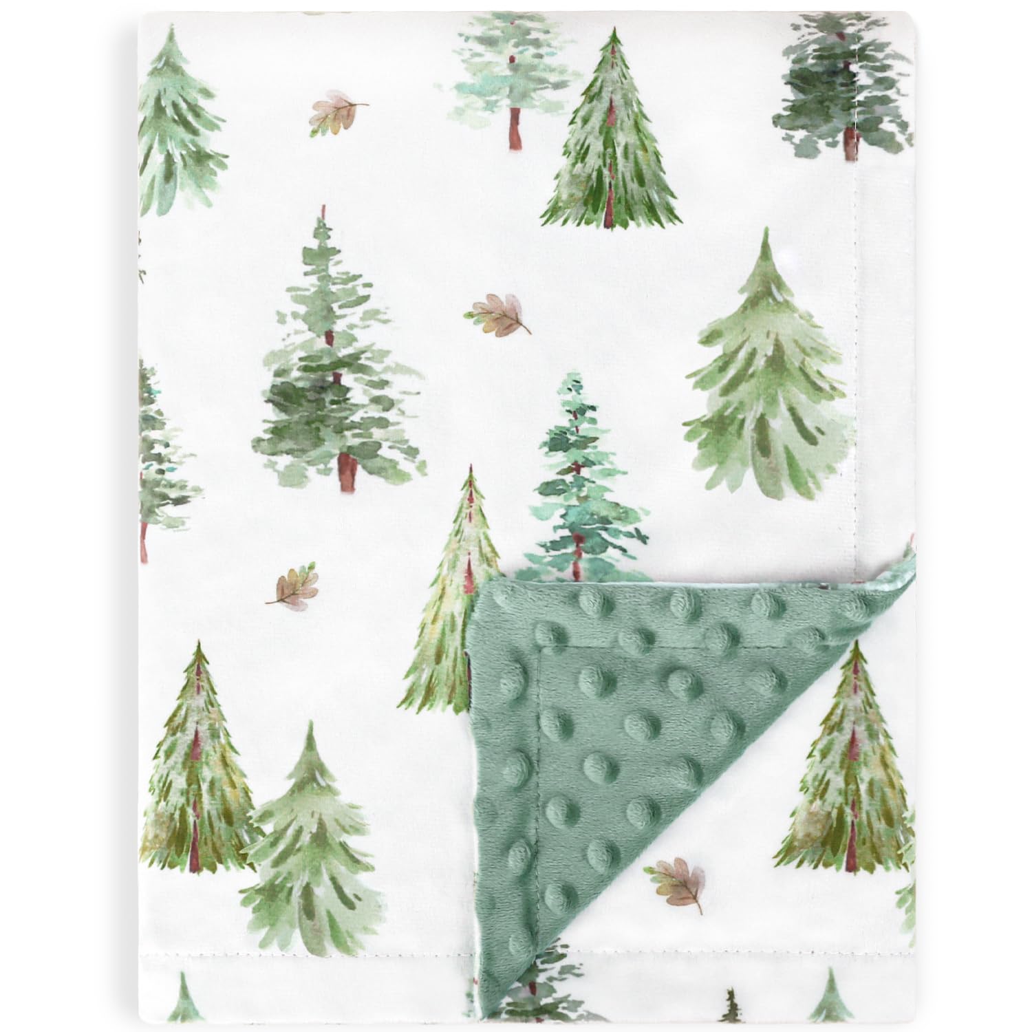 HOMRITAR pine-tree design on soft minky blanket for newborn comfort