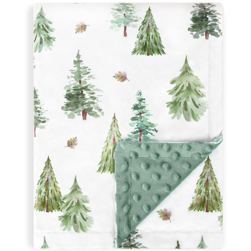 HOMRITAR pine-tree design on soft minky blanket for newborn comfort