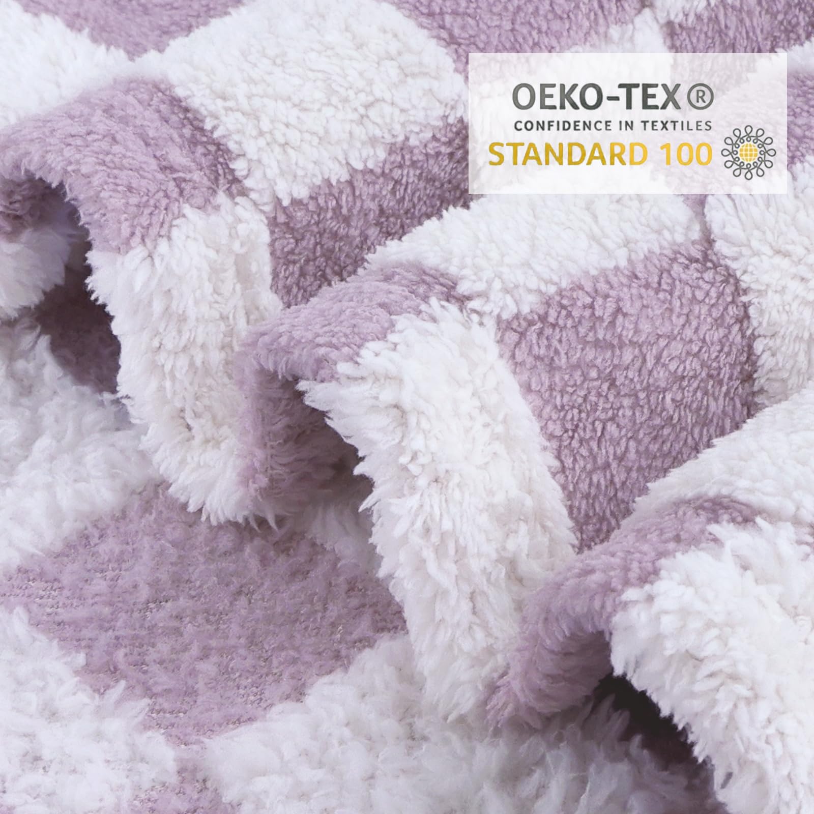 HOMRITAR soft fleece material closeup shows plush texture for year-round comfort.