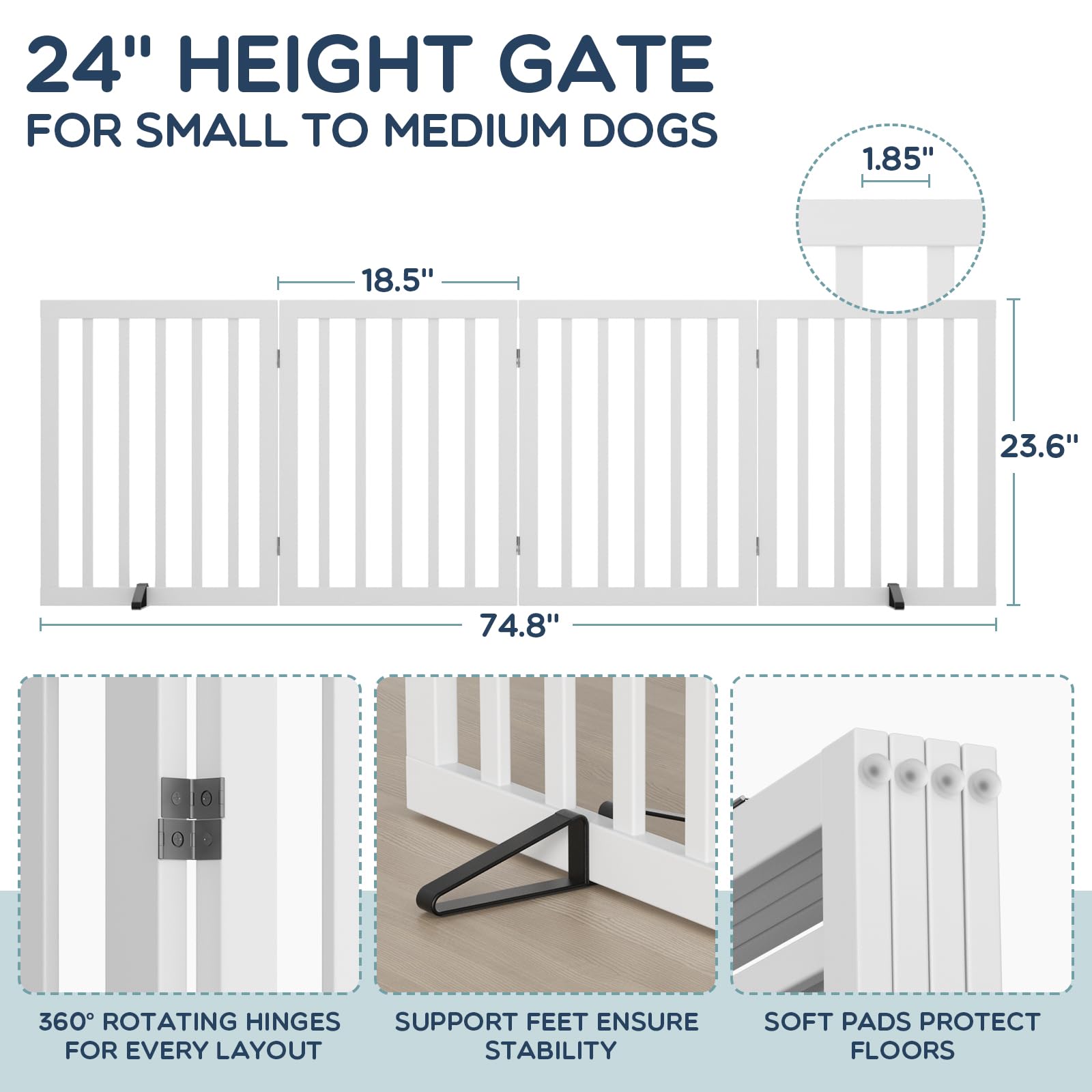 Homykic portable gate collapses for easy storage when not in use