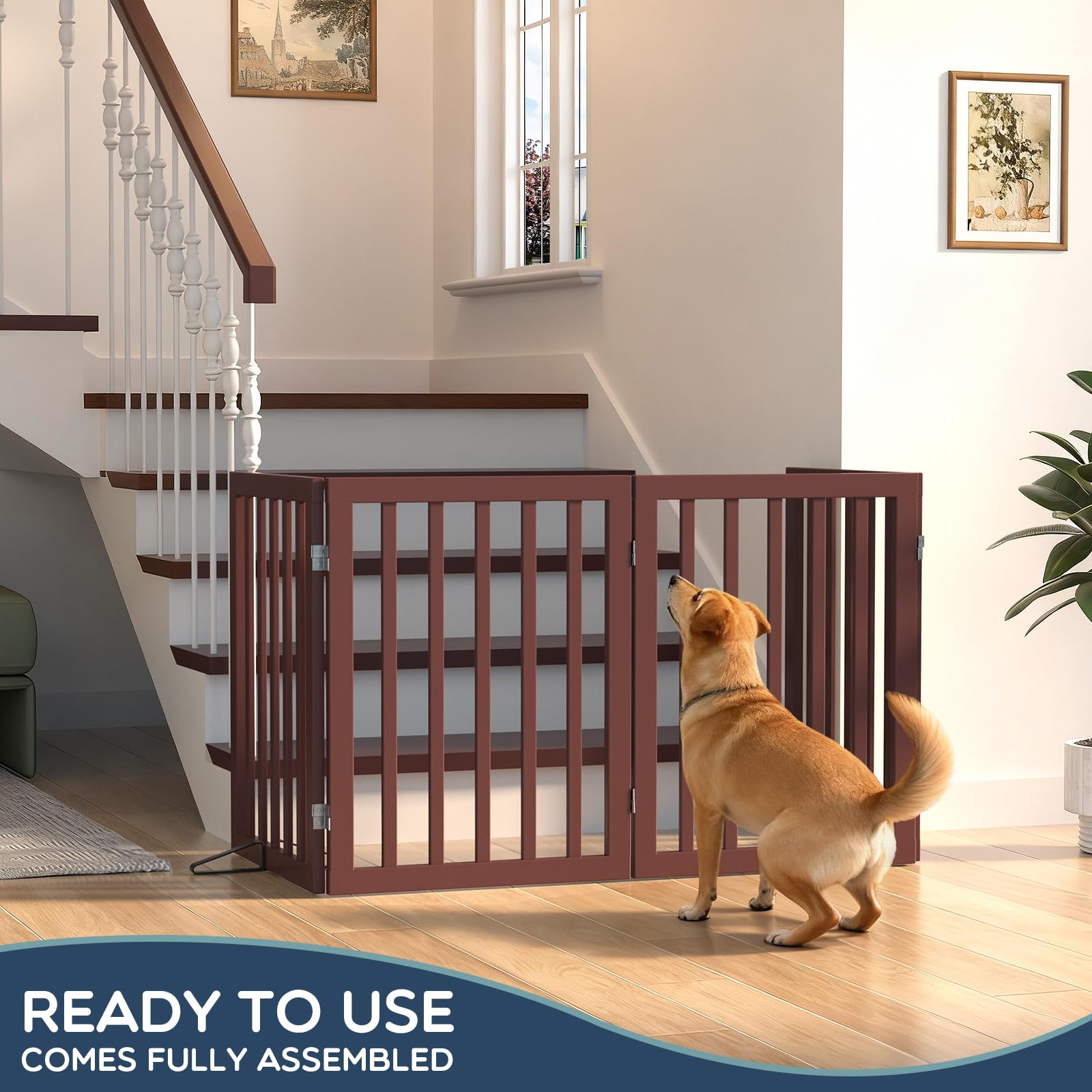 Homykic gate features 360-degree folding hinges for versatile room layouts.