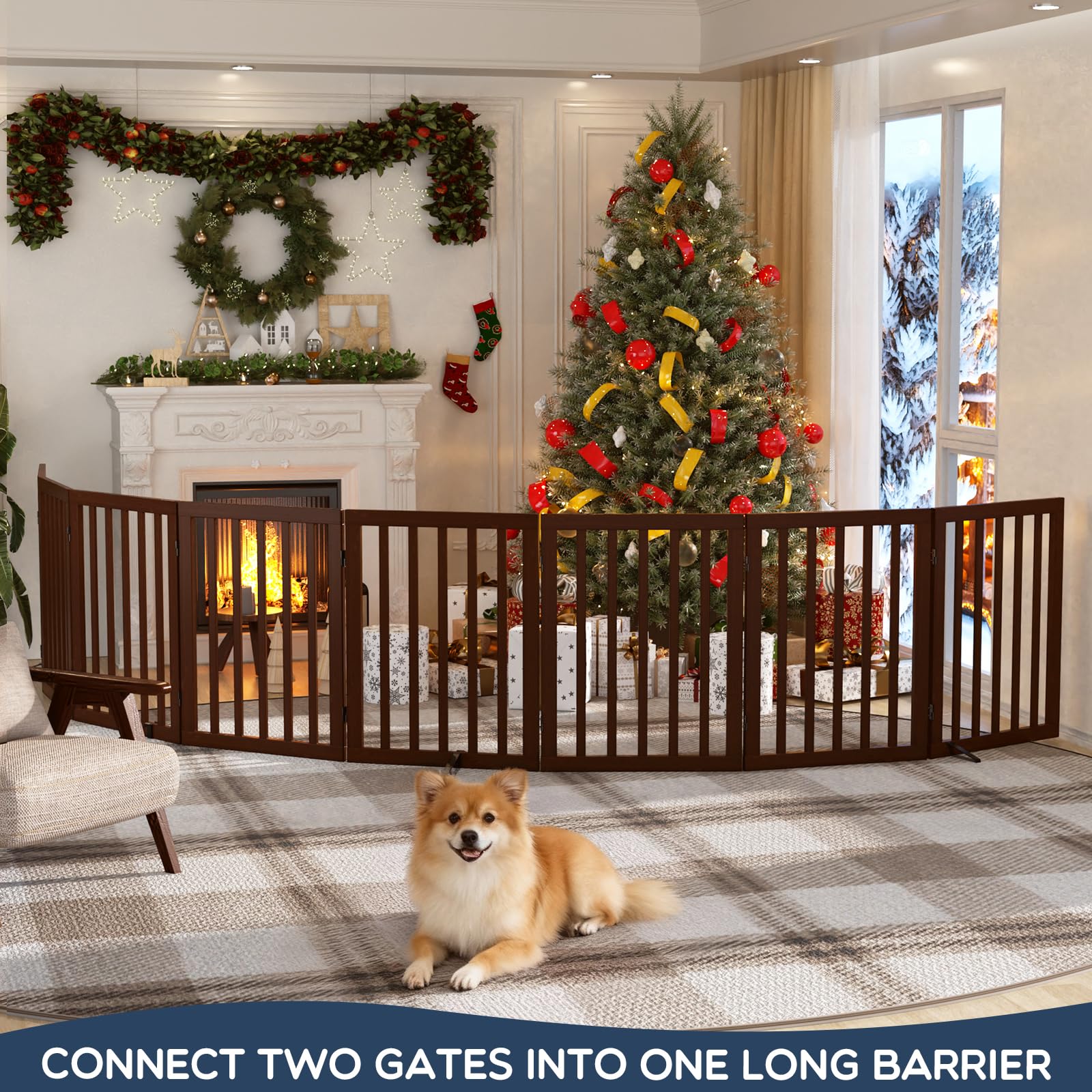 Homykic 75-inch wide gate shown in a living room doorway