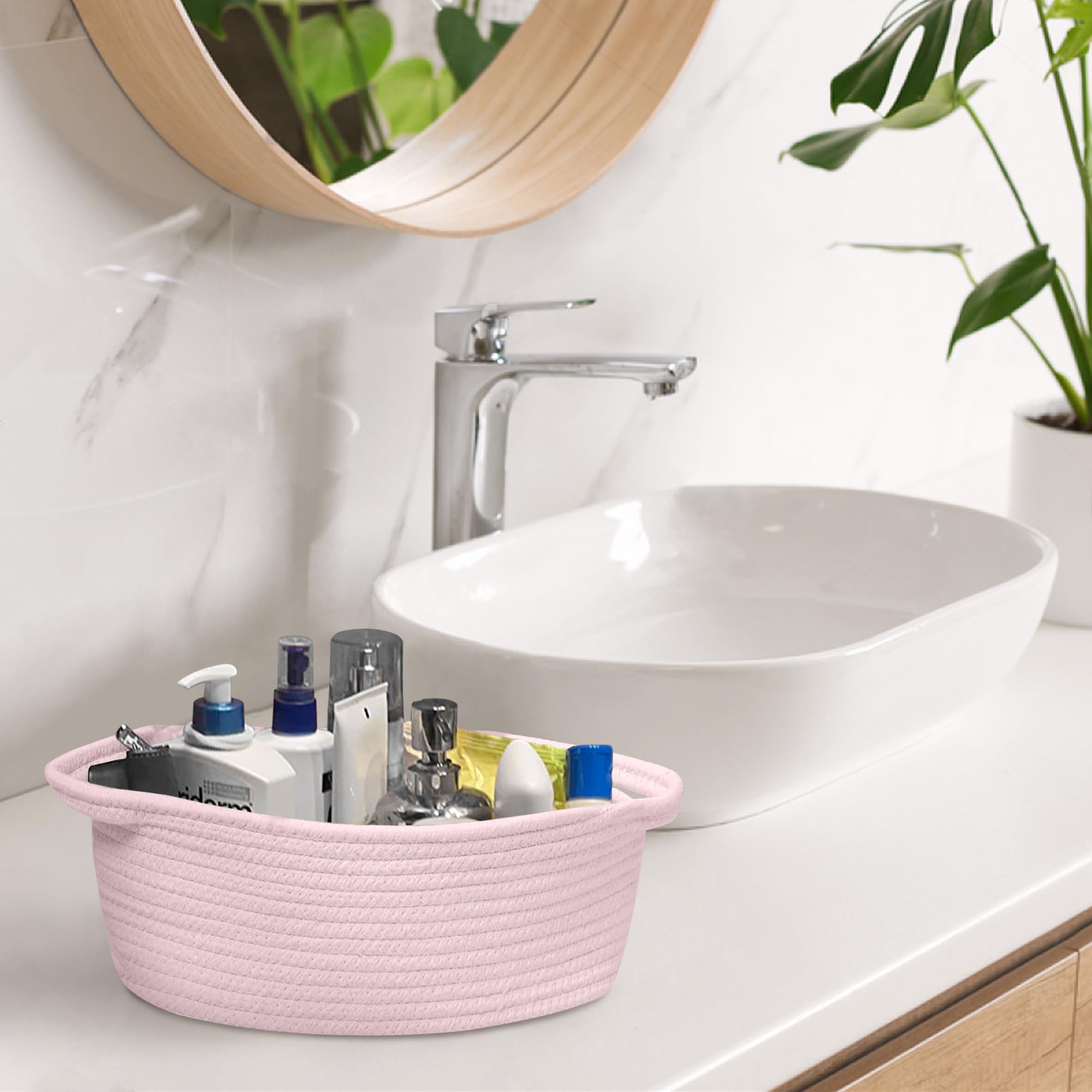 HONCESTA home decor gift basket pink versatile for gifts or storage