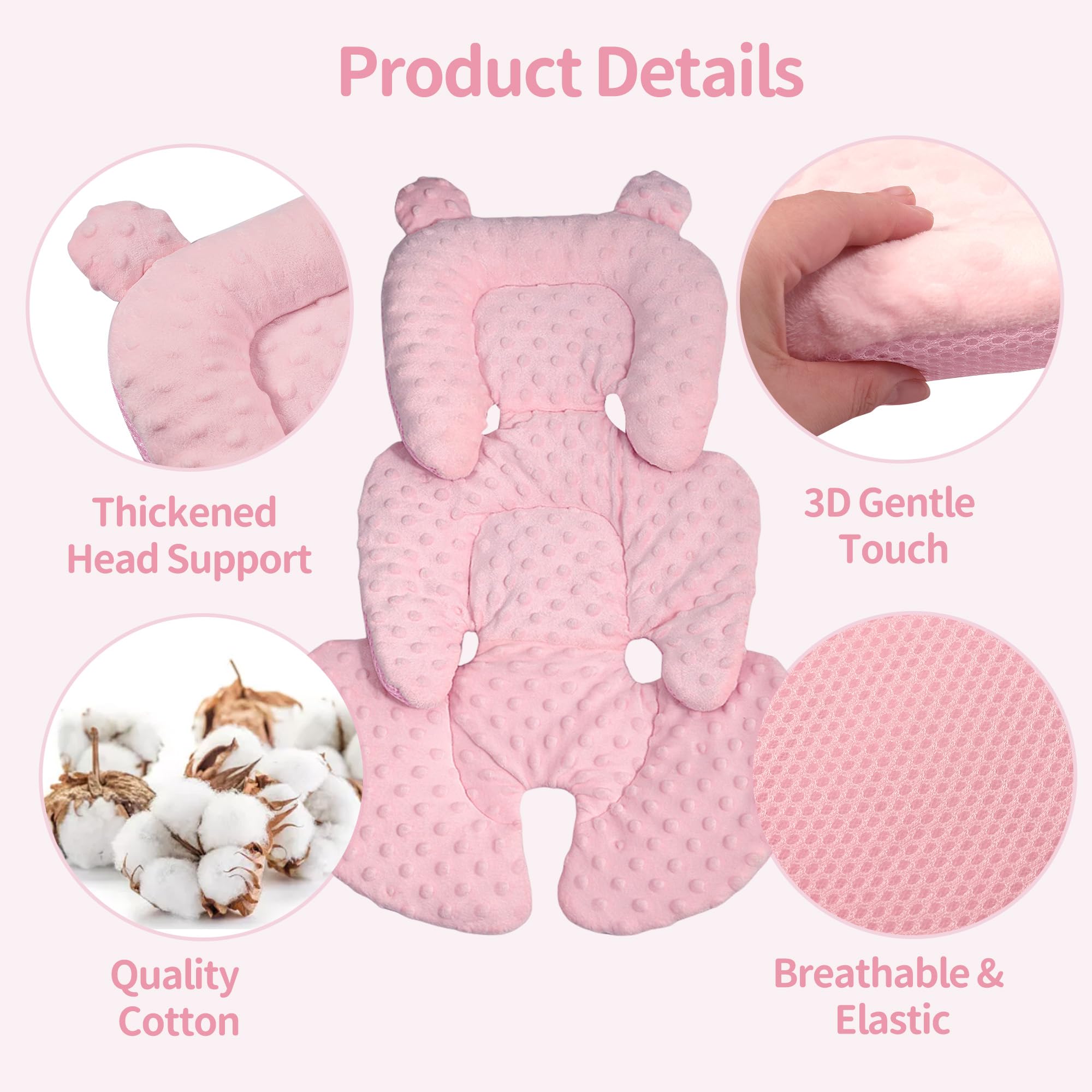 Honeau 3D air mesh back pink offers breathable comfort during travel.