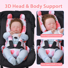 Honeau 3D head and body support cushions baby's posture on rides