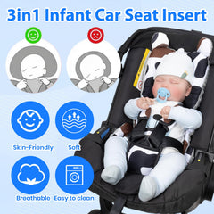 Honeau 3D head-body-support cushions baby’s head and posture.
