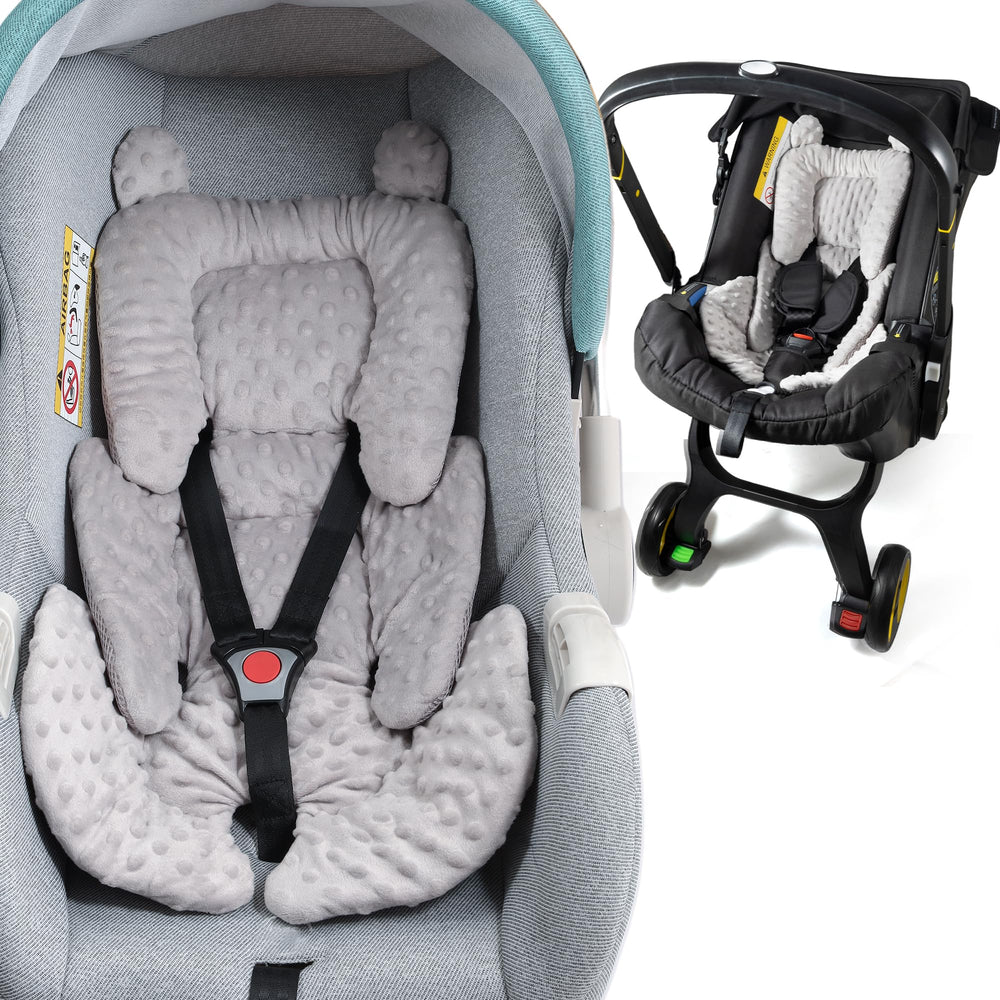Honeau 3in1 head support in front view shows plush comfort for car rides