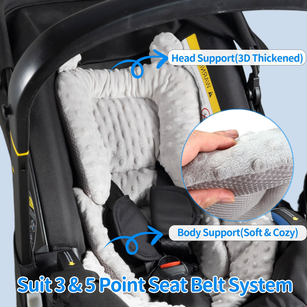 Honeau 3in1 cushion in stroller with harness compatibility