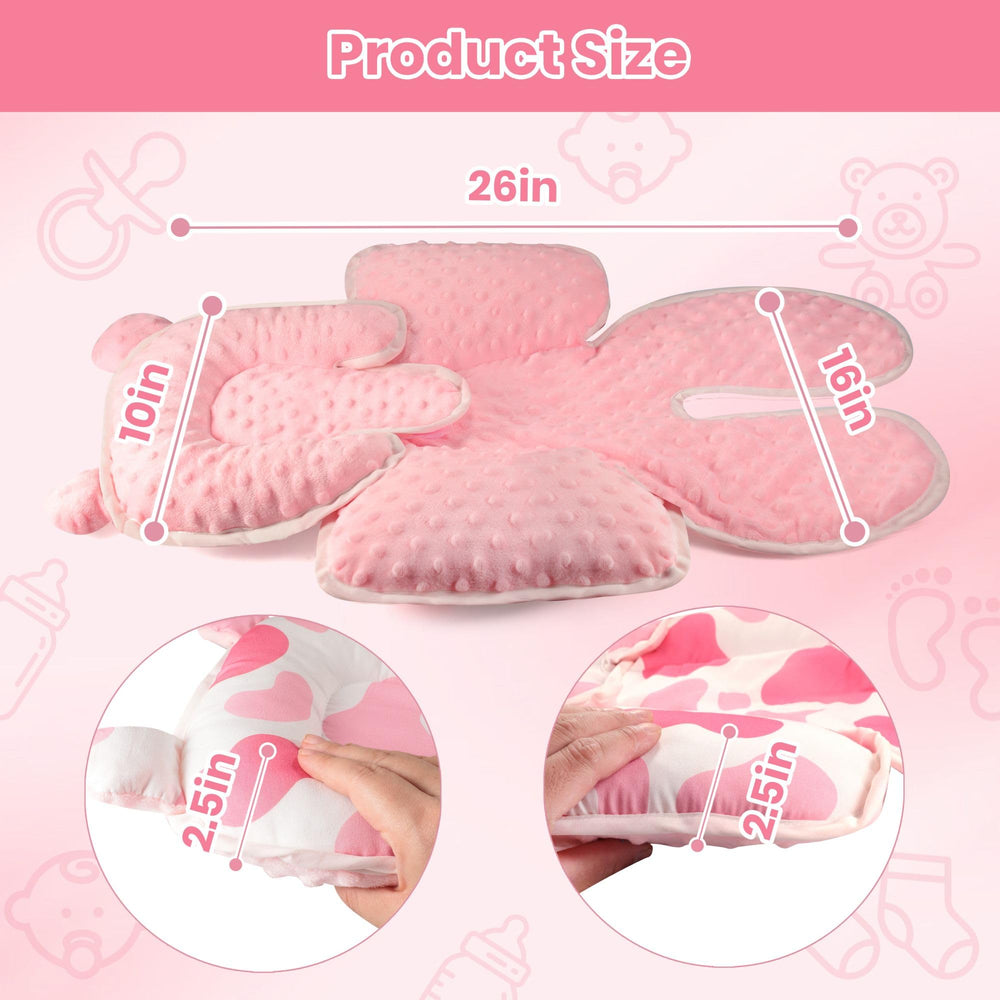 Honeau pink cow design adds a charming touch to baby gear.