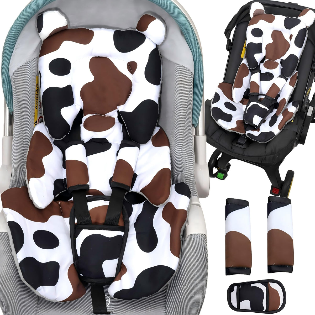 Honeau infant car seat insert with two-sided fabric for year-round comfort.