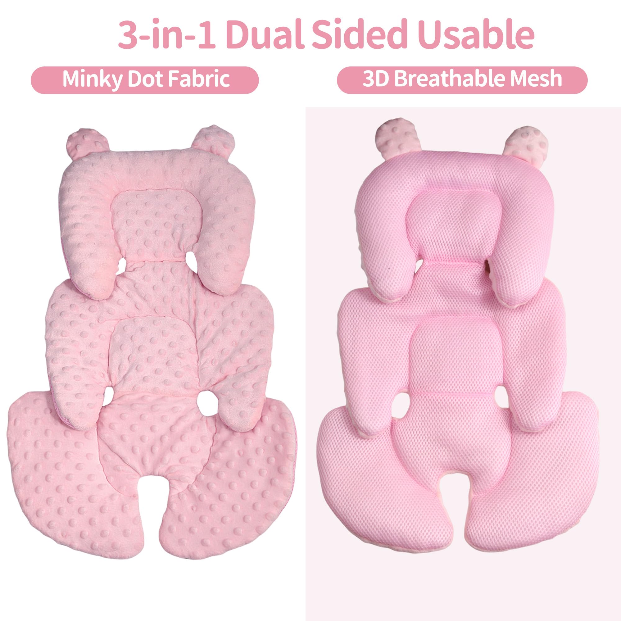 Honeau Minnky dot front side pink shows soft texture for cozy snuggles.