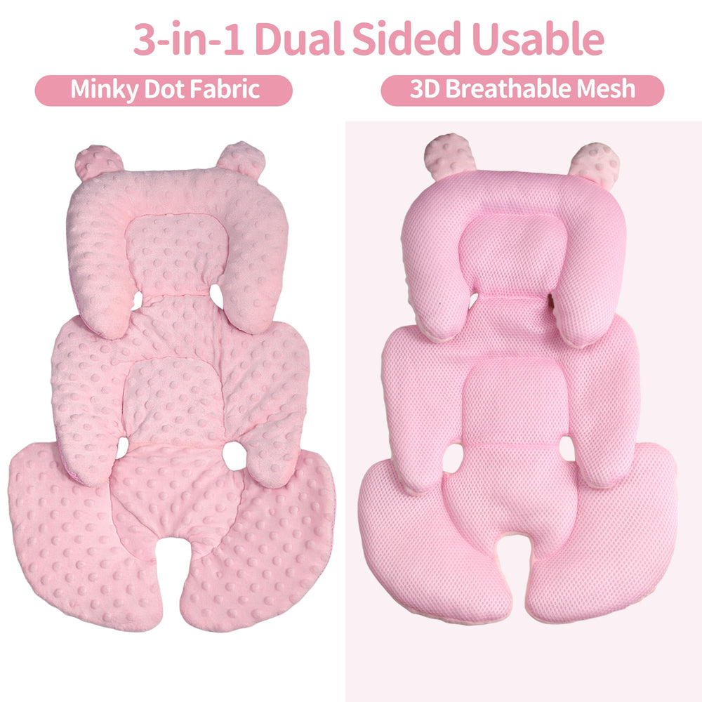 Honeau Minnky dot front side pink shows soft texture for cozy snuggles.