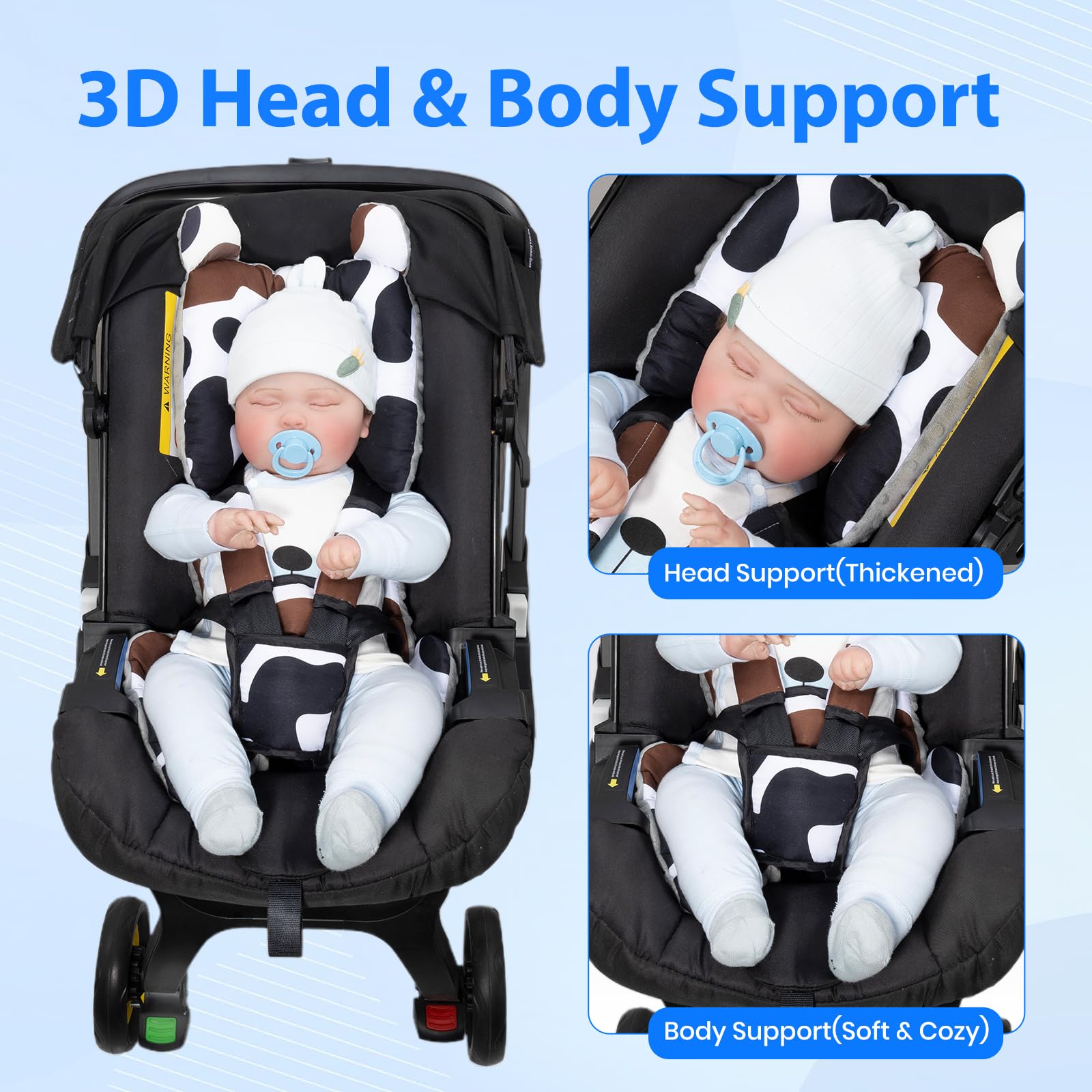 Honeau strap covers protect harnesses while keeping baby comfortable on the go.