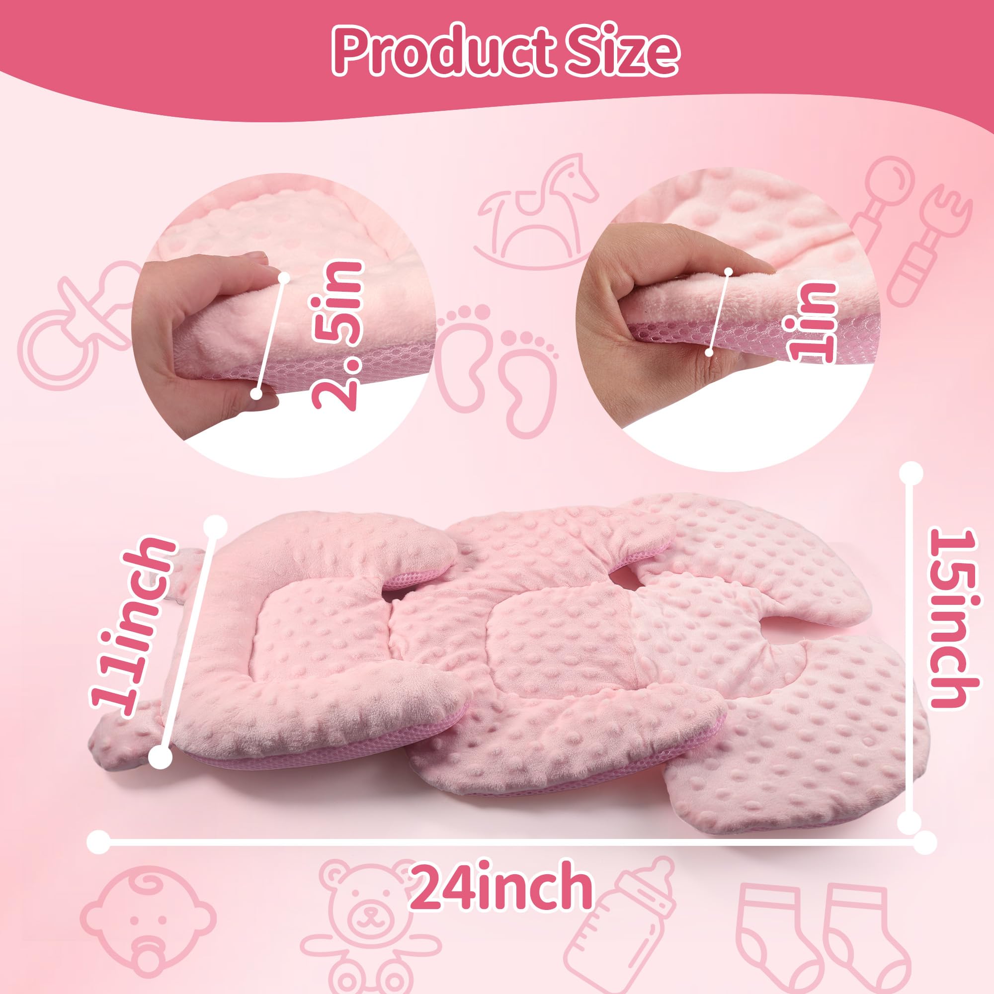 Honeau universal harness-compatible pink fits 2, 3, 5-point restraints securely.