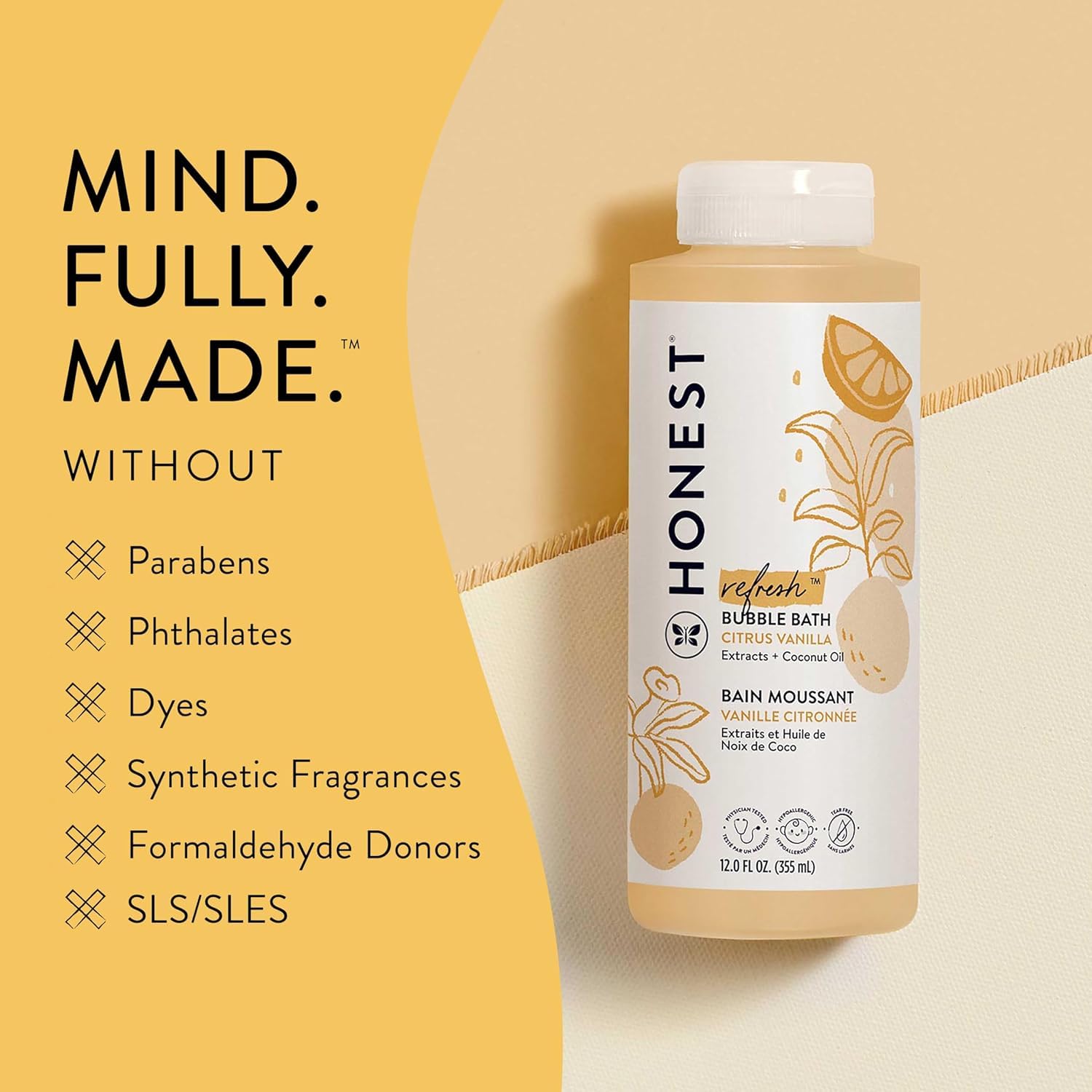 The Honest Company Refresh bottle revives bath time with orange-vanilla notes.