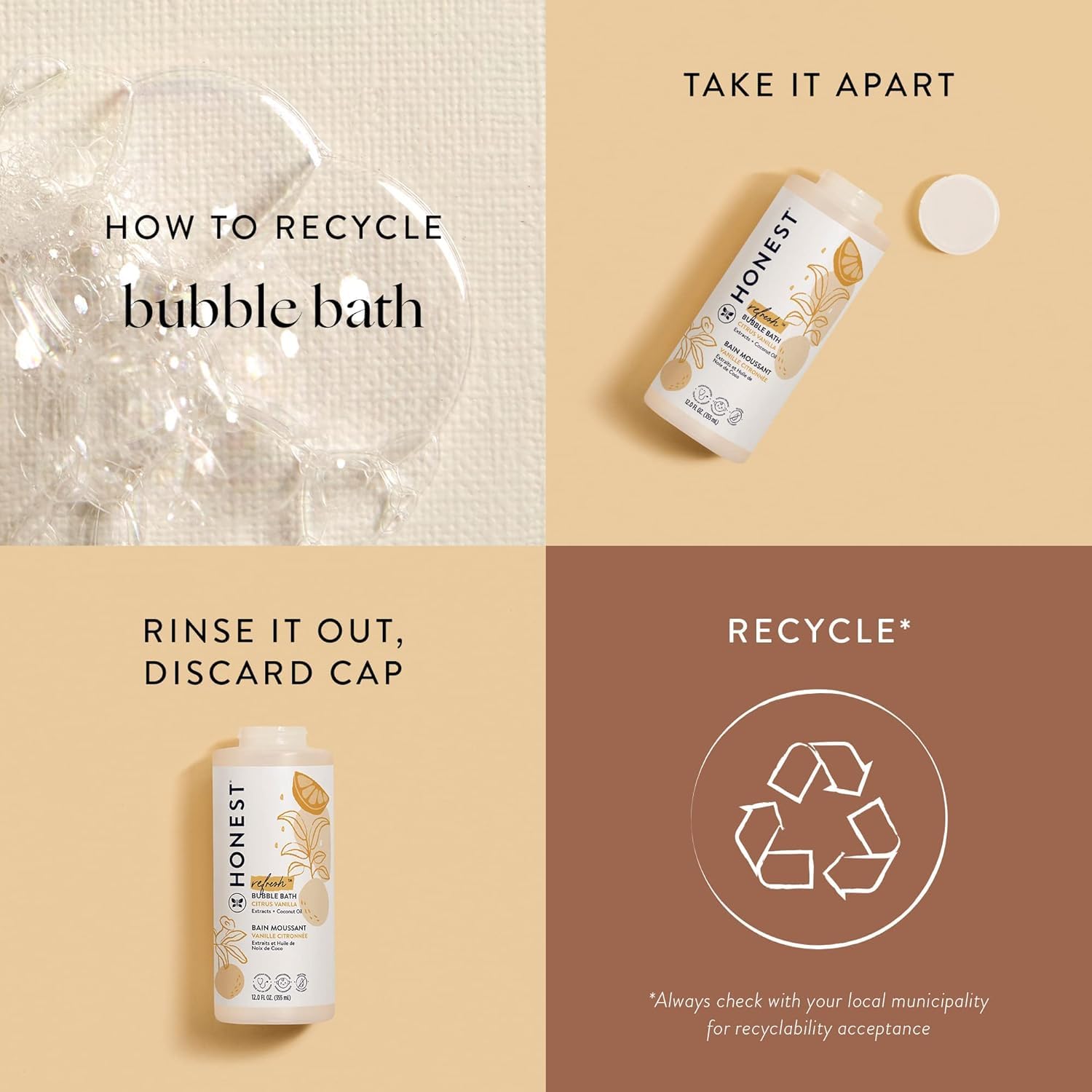 The Honest Company free-from formulas bottle avoids parabens and sulfates.