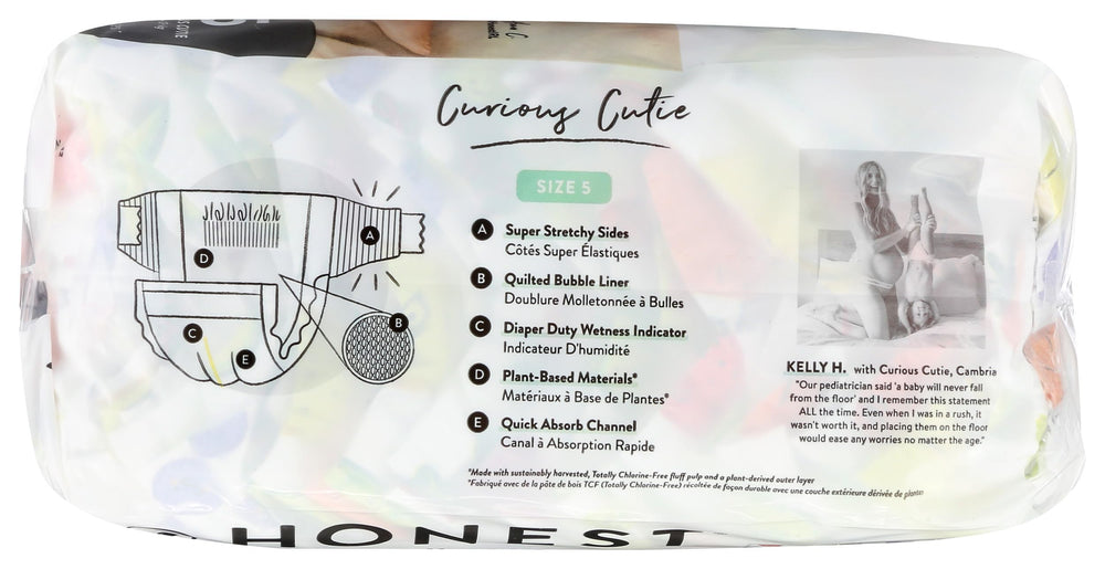 The Honest Company pandas diapers size 5 baby in diaper during play demonstrates mobility.