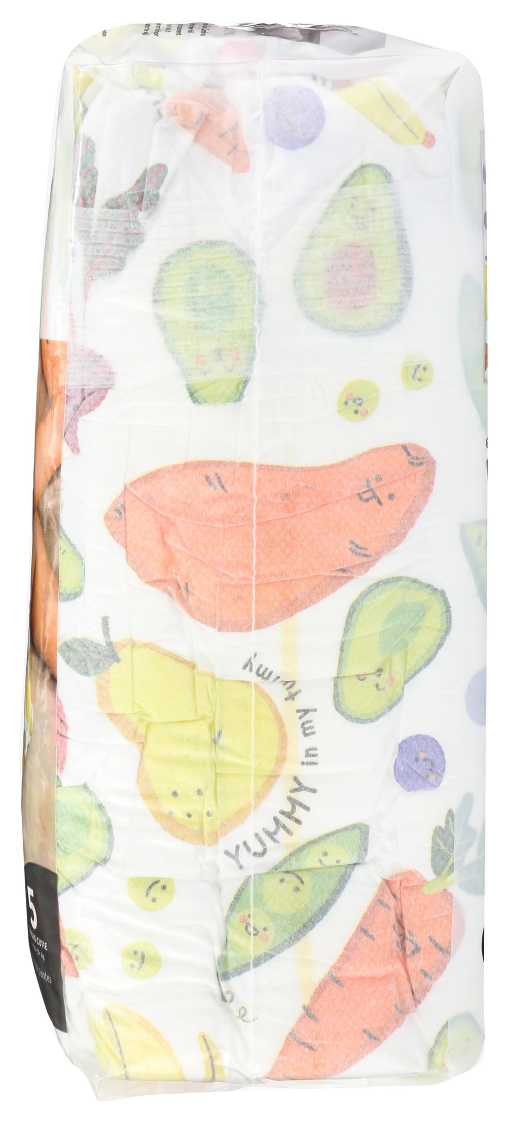 The Honest Company pandas diapers size 5 snug fit around baby legs during activity.