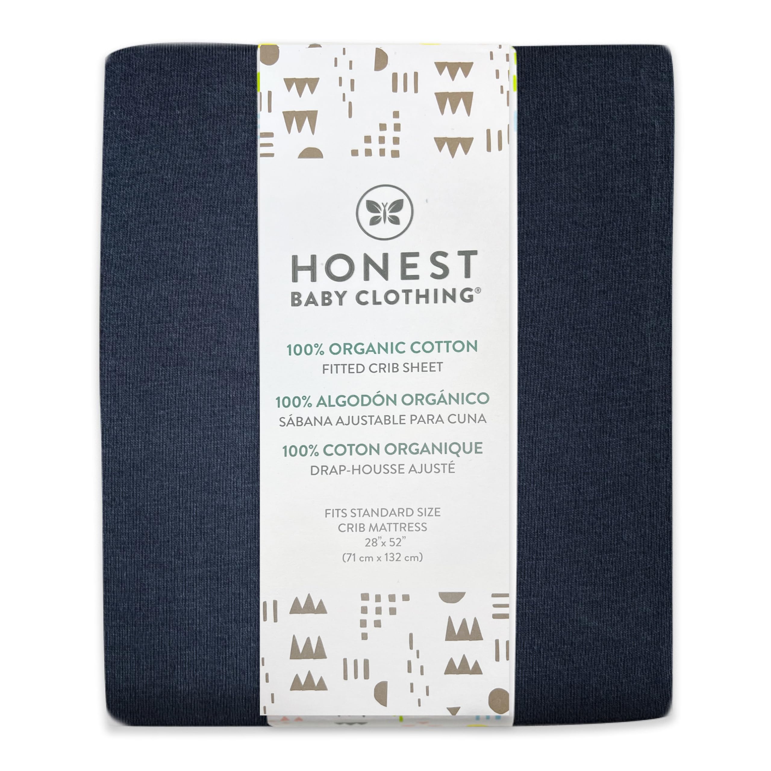 HonestBaby lavender crib sheet flatlay highlights cozy color and snug fit