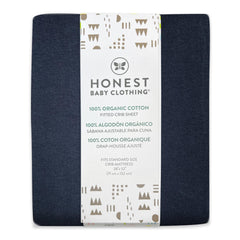 HonestBaby lavender crib sheet flatlay highlights cozy color and snug fit